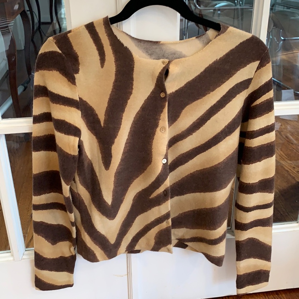 Ralph Lauren Cashmere animal print cardigan